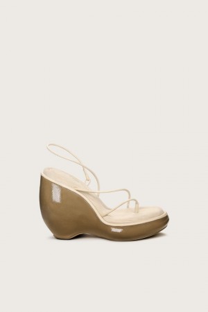 Sandalias Cuña Cult Gaia Denali Blancas | FAYZN-9854