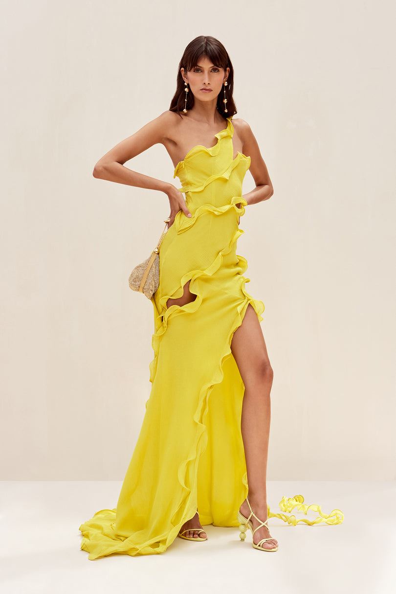 Vestido Cult Gaia Micola Gown Amarillo | QGLJT-4312