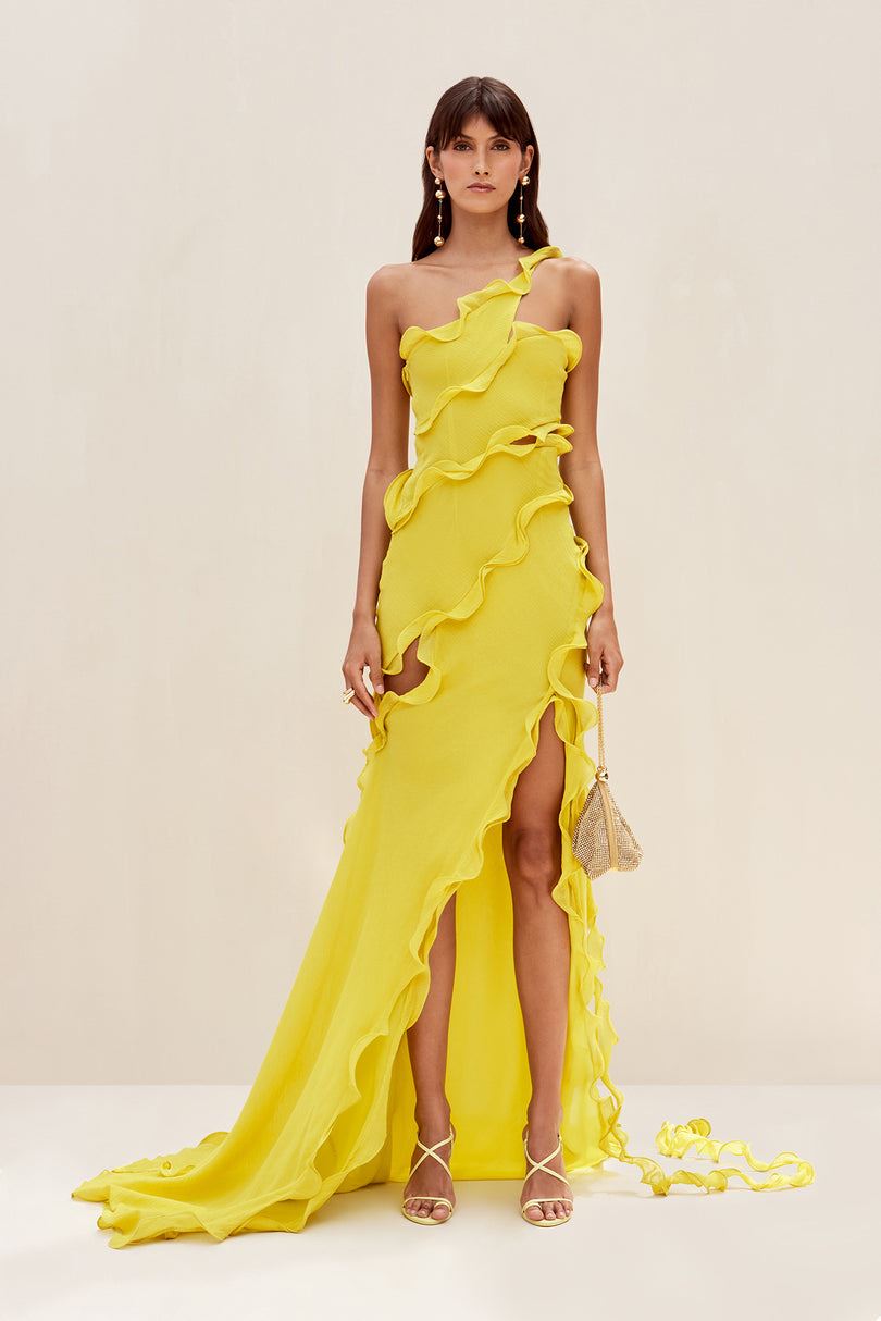 Vestido Cult Gaia Micola Gown Amarillo | QGLJT-4312